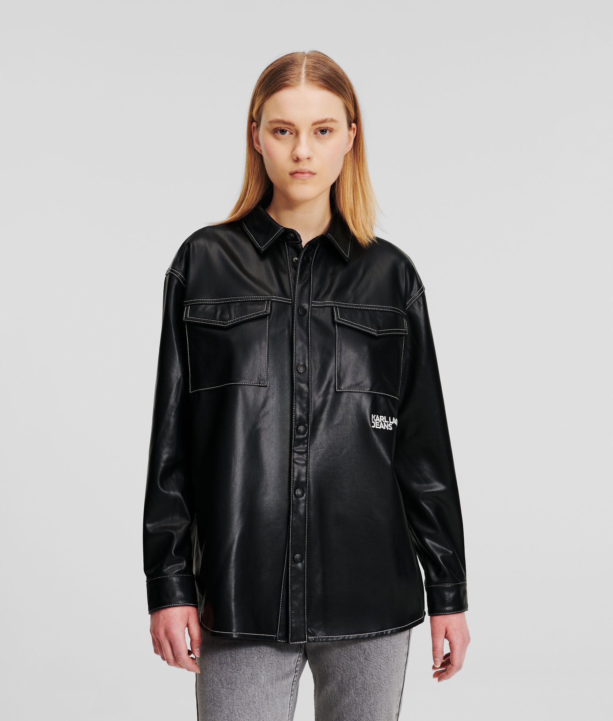 (image for) Intelligent KLJ FAUX-LEATHER OVERSHIRT